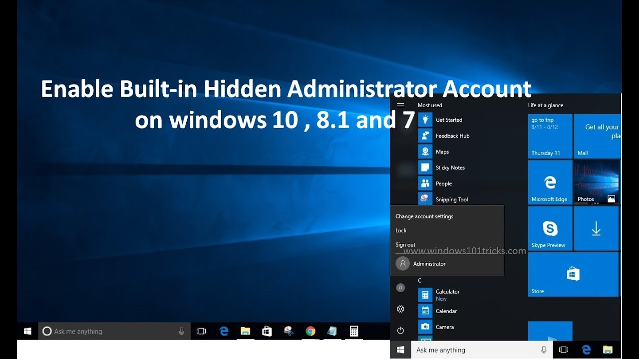 Built in administrator windows 10 problem